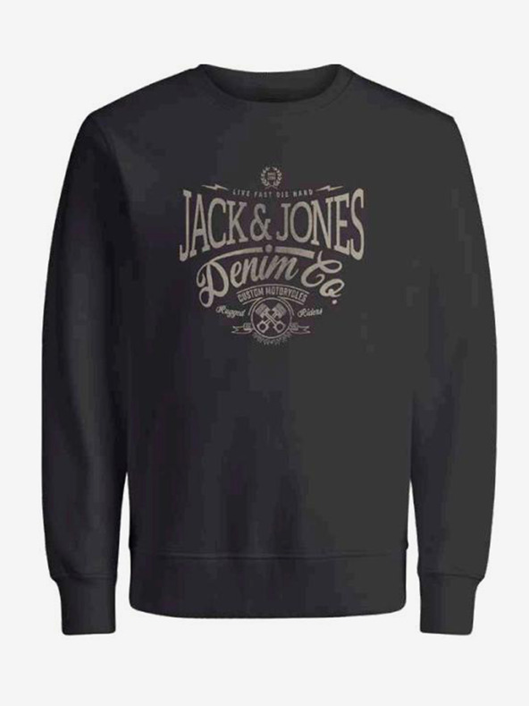Jack & Jones Čierny pánsky sveter Jack & Jones Eric