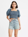 Levi's® Modrá dámska skrátená blúzka s balónovými rukávmi Levi's®