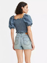 Levi's® Modrá dámska skrátená blúzka s balónovými rukávmi Levi's®