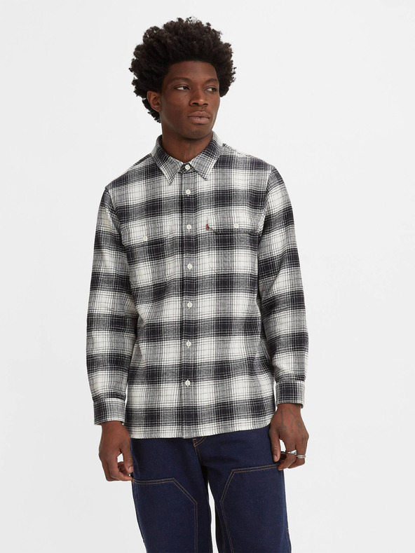 Levi's® Bielo-čierna pánska kockovaná košeľa Levi's® Jackson Worker