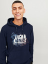 Jack & Jones Tmavomodrá pánska mikina s kapucňou Jack & Jones Map