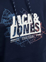 Jack & Jones Tmavomodrá pánska mikina s kapucňou Jack & Jones Map