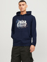 Jack & Jones Tmavomodrá pánska mikina s kapucňou Jack & Jones Map