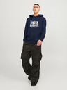 Jack & Jones Tmavomodrá pánska mikina s kapucňou Jack & Jones Map
