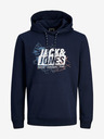 Jack & Jones Tmavomodrá pánska mikina s kapucňou Jack & Jones Map