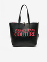 Versace Jeans Couture Čierno-ružová dámska vzorovaná obojstranná nákupná taška Versace Jeans Couture
