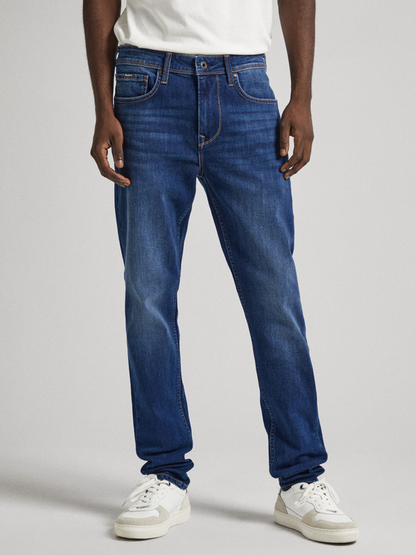 Pepe Jeans Tmavomodré pánske džínsy úzkeho strihu Pepe Jeans