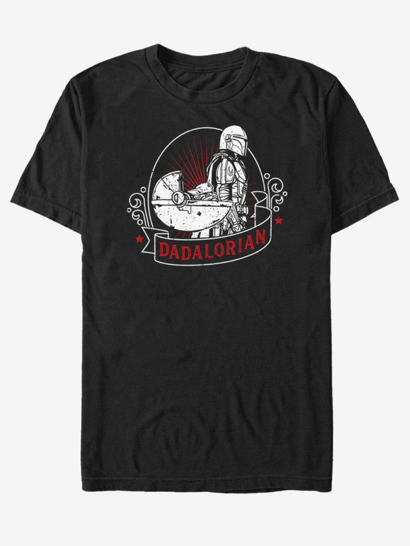 ZOOT.Fan Čierne unisex tričko ZOOT.Fan Star Wars Mando Badge