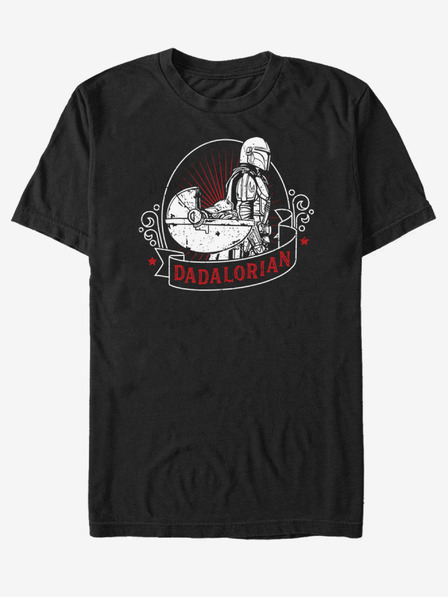 ZOOT.Fan Čierne unisex tričko ZOOT.Fan Star Wars Mando Badge