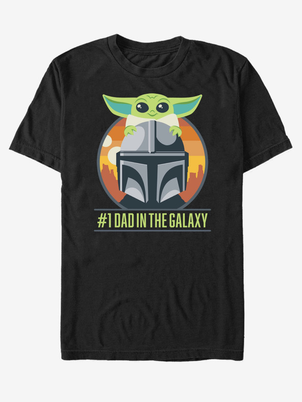 ZOOT.Fan Čierne unisex tričko ZOOT.Fan Star Wars Mando Piggy Back