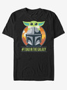 ZOOT.Fan Čierne unisex tričko ZOOT.Fan Star Wars Mando Piggy Back