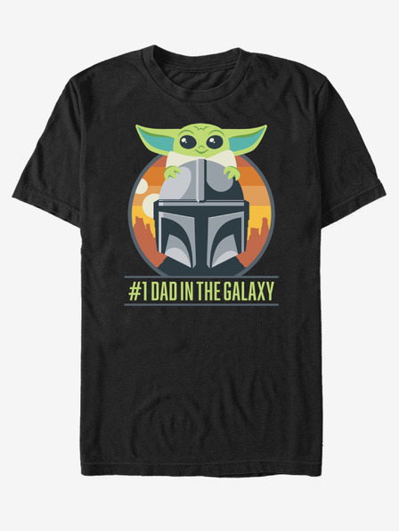 ZOOT.Fan Čierne unisex tričko ZOOT.Fan Star Wars Mando Piggy Back