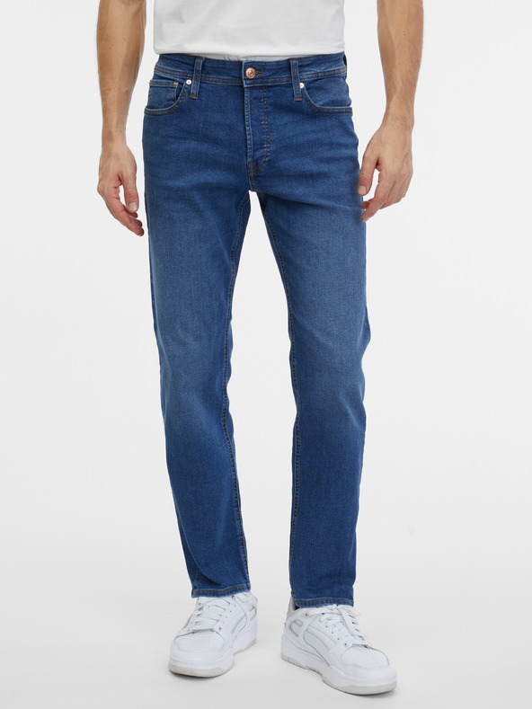 Jack & Jones Modré pánske slim fit džínsy Jack & Jones Mike