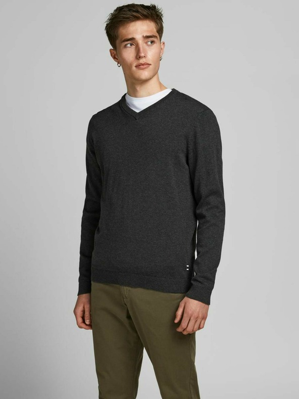 Jack & Jones Tmavosivý základný sveter Jack & Jones Basic