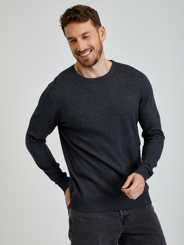 Jack & Jones Tmavosivý základný sveter Jack & Jones Emil