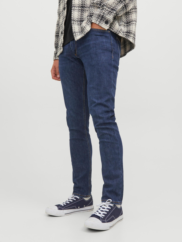 Jack & Jones Modré pánske džínsy rovného strihu Jack & Jones Glenn