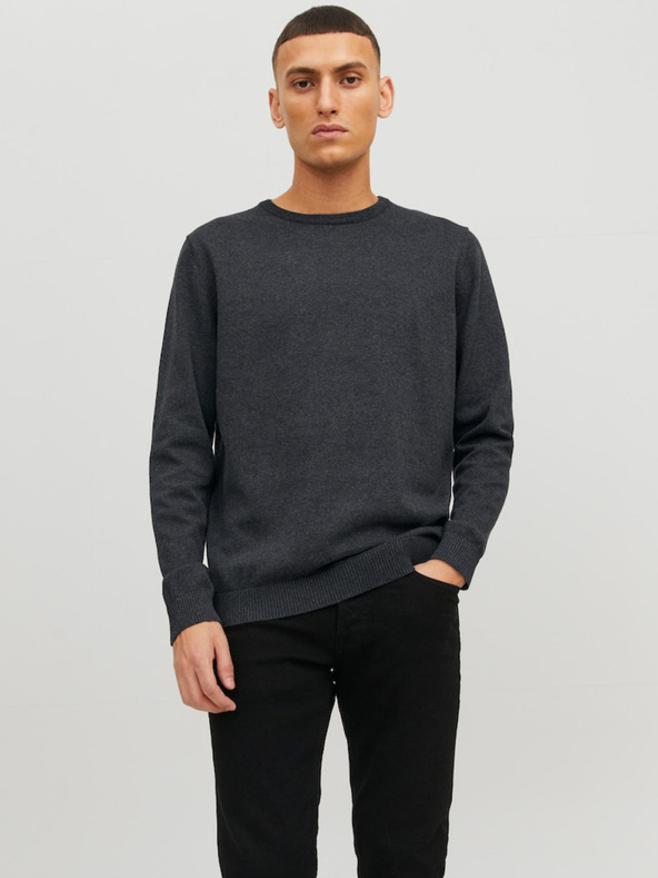 Jack & Jones Tmavosivý pánsky sveter Jack & Jones Basic
