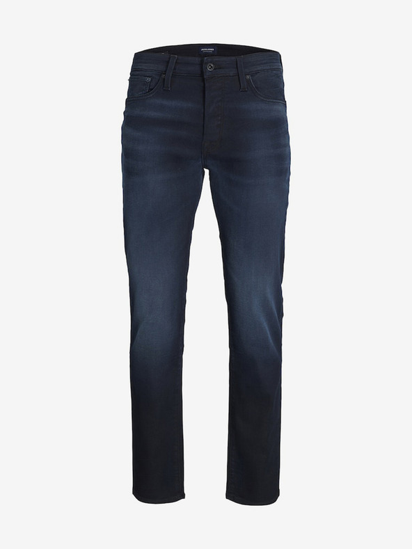 Jack & Jones Tmavomodré pánske džínsy úzkeho strihu Jack & Jones Glenn