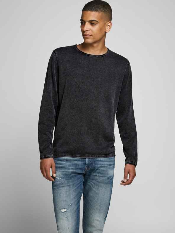 Jack & Jones Čierny sveter Jack & Jones Leo