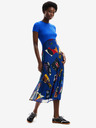 Desigual Modré dámske vzorované midi šaty Desigual Lin Lacroix