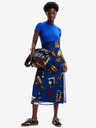 Desigual Modré dámske vzorované midi šaty Desigual Lin Lacroix