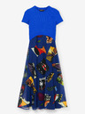 Desigual Modré dámske vzorované midi šaty Desigual Lin Lacroix