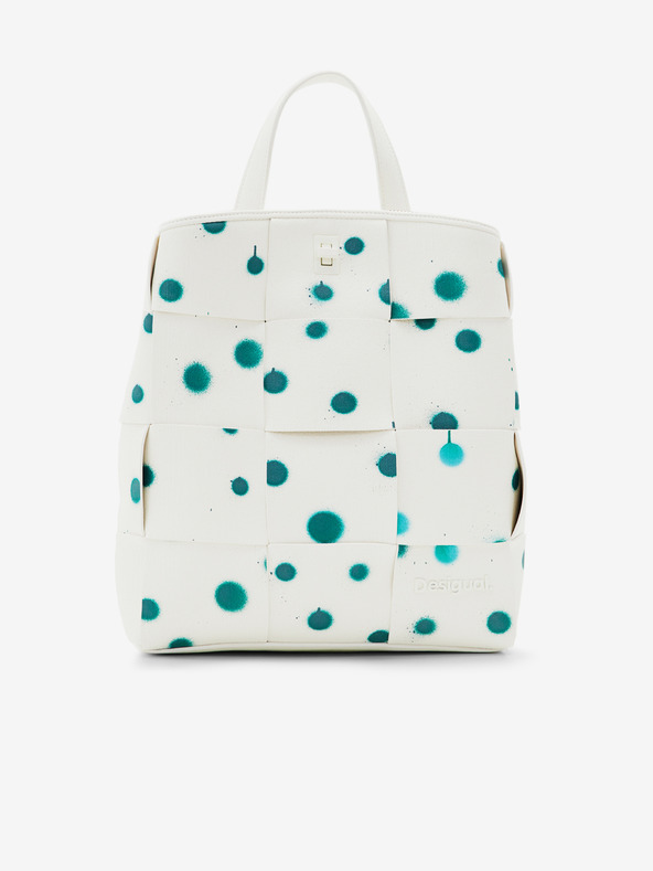 Desigual Zeleno-biely dámsky vzorovaný batoh Desigual New Splatter Sumy Mini