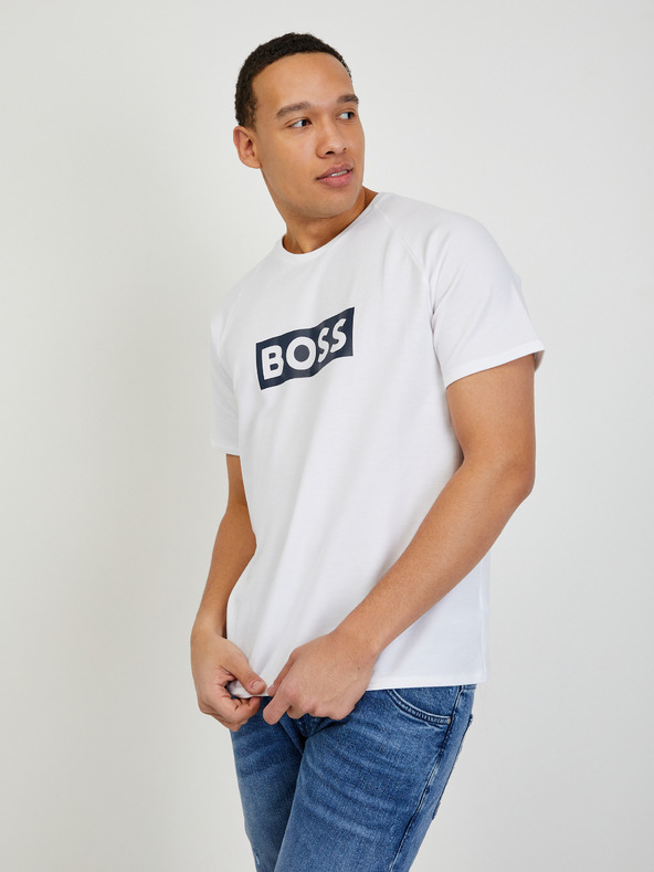BOSS Biele pánske tričko BOSS