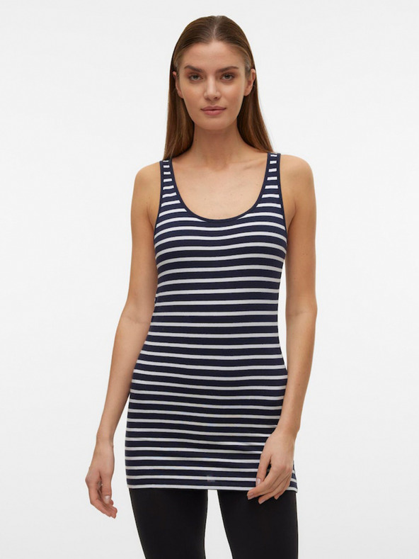 Vero Moda Modro-biele dámske pruhované tielko Vero Moda Maxi