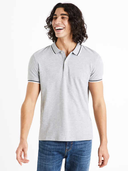 Celio Svetlošedé pánske polo tričko Celio Decolrayeb