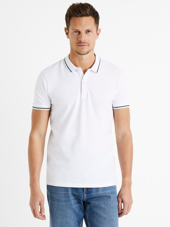 Celio Biela pánska polokošeľa Celio Decolrayeb