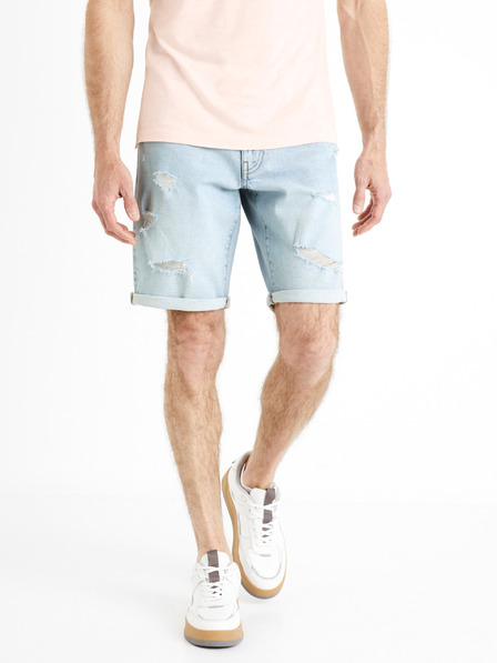 Celio Svetlomodré pánske džínsové šortky Celio Dodenimbm