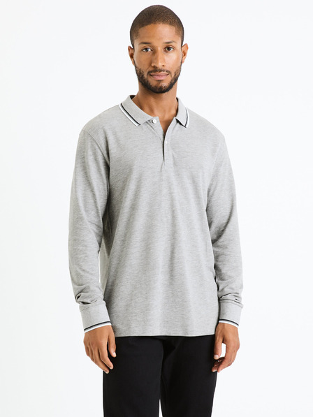 Celio Svetlošedé pánske polo tričko Celio Decoml