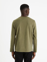 Celio Pánske tričko v khaki farbe Celio Cesolaceml