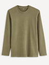 Celio Pánske tričko v khaki farbe Celio Cesolaceml