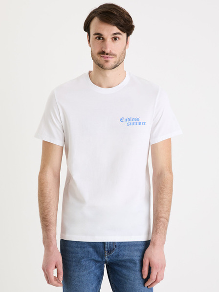 Celio Biele pánske tričko Celio Gexend