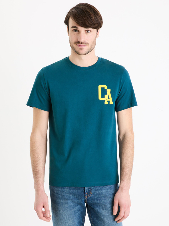 Celio Petrolejové pánske tričko Celio Gexflov