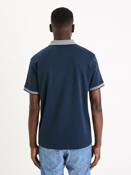 Celio Tmavomodré pánske základné polo tričko Celio Gesort