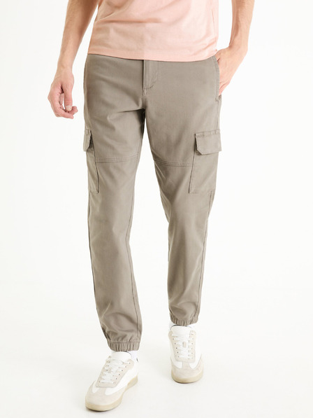 Celio Šedé pánske cargo nohavice Celio Dolyte