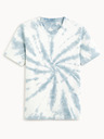 Celio Bielo-modré vzorované pánske tričko Celio Deswirl