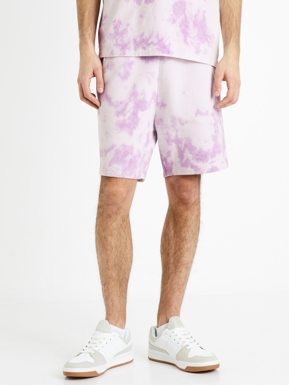 Celio Fialové pánske batikované tepláky Celio Doengame