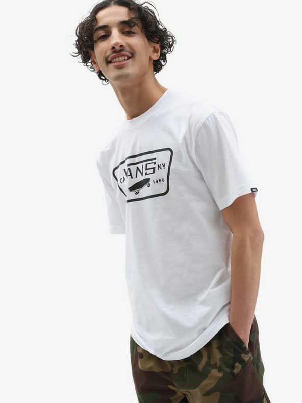 Vans Biela pánska košeľa VANS s potlačou celej nášivky