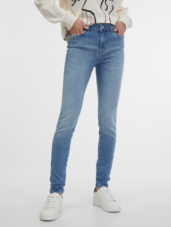 Pieces Svetlomodré skinny fit džínsy Pieces Delly