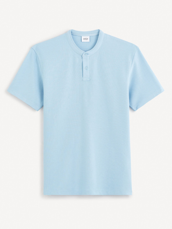 Celio Svetlomodré pánske základné polo tričko Celio Gesohel