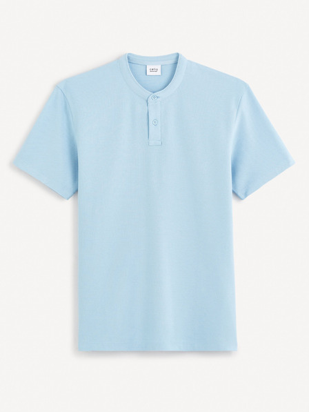 Celio Svetlomodré pánske základné polo tričko Celio Gesohel