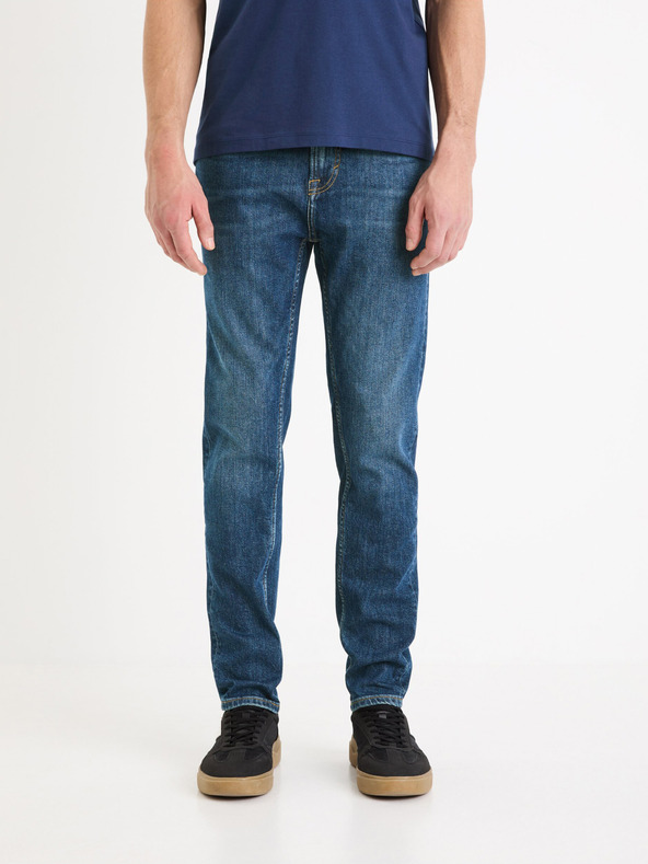 Celio Modré pánske slim fit džínsy Celio Gotapered