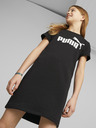 Puma Čierne dievčenské šaty s logom Puma ESS+