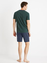 Celio Modro-zelené pánske pruhované krátke pyžamo Celio Cible
