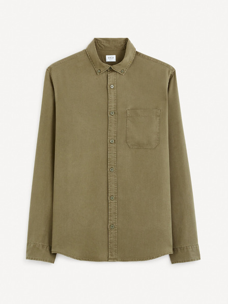 Celio Khaki pánska košeľa Celio Gacocel