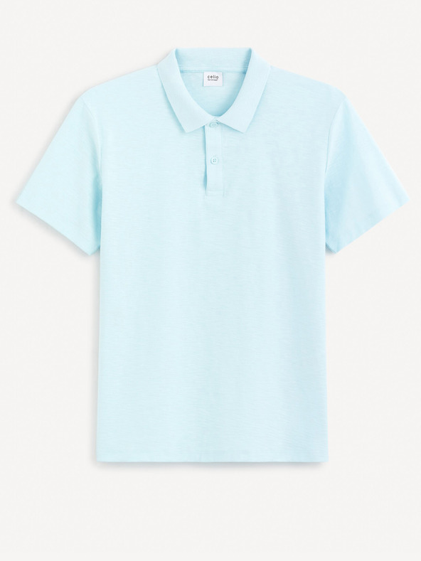 Celio Tyrkysové pánske základné polo tričko Celio Feflame
